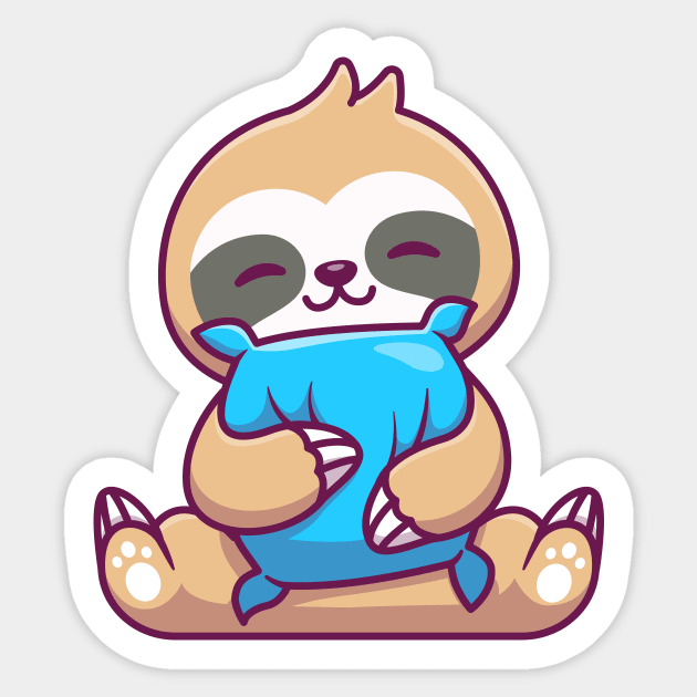 Cute Sloth Hug Pillow Sticker by Catalyst Labs